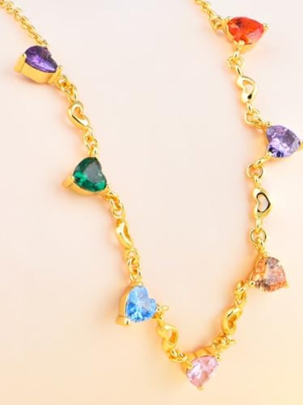 New - Sparkling 14K Gold Plated Cubic Zirconia Necklace for Women‎